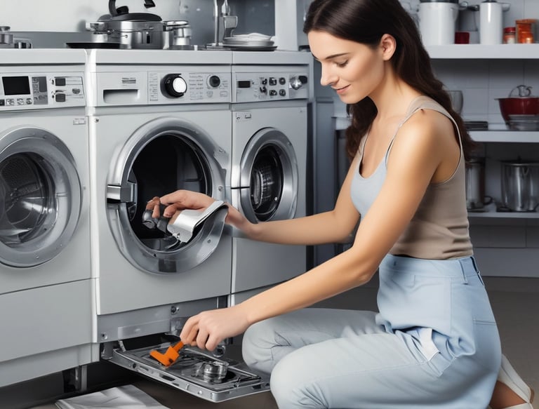 Technician carefully repairing an air conditioner inside a cozy living room.