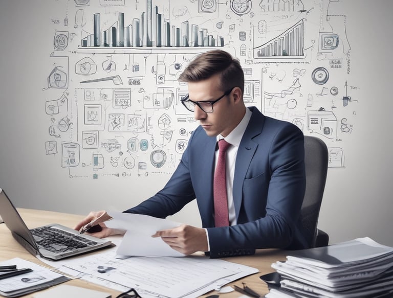 A professional consultant discussing financial plans with a client in a cozy office.