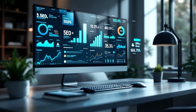 a computer monitor screen with a monitor and a keyboard