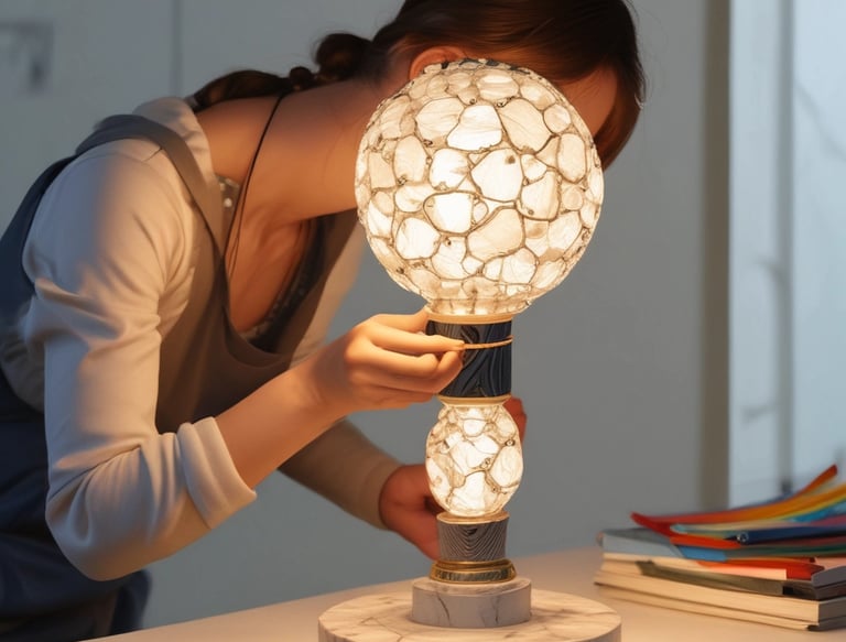 Snapshot of a lively group during a workshop session, focused on assembling their kits.