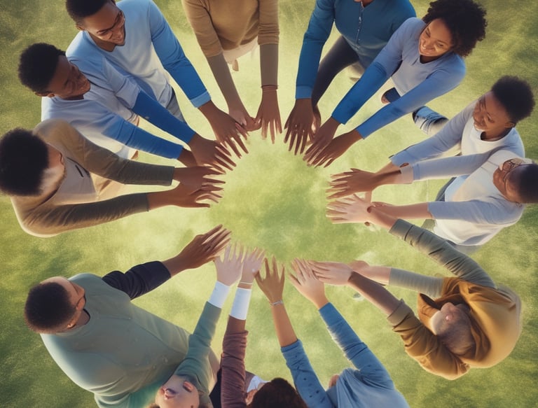 A close-up of hands gently holding, symbolizing trust and support in mental health care.