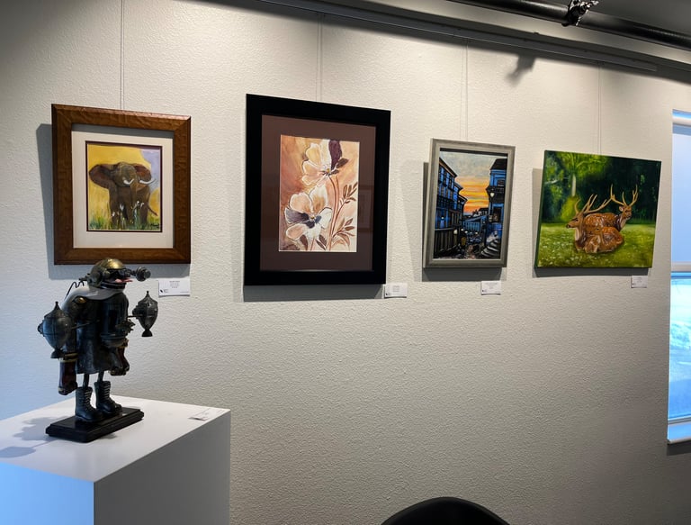 Art on display at a Schoolhouse art show