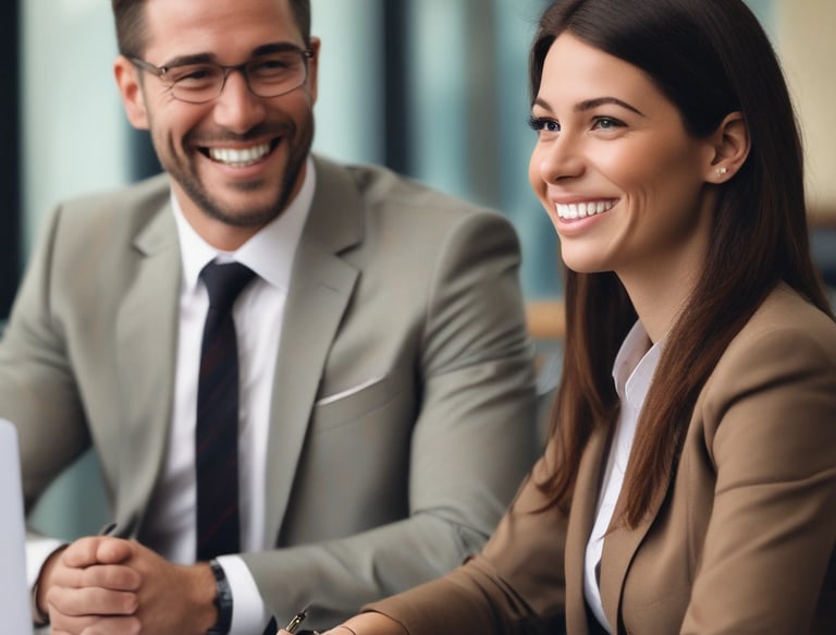 A red bank branch exterior with the Santander logo prominently displayed. The building features large windows and a translated slogan that emphasizes simplicity and fairness. A person is walking on the sidewalk next to the building.