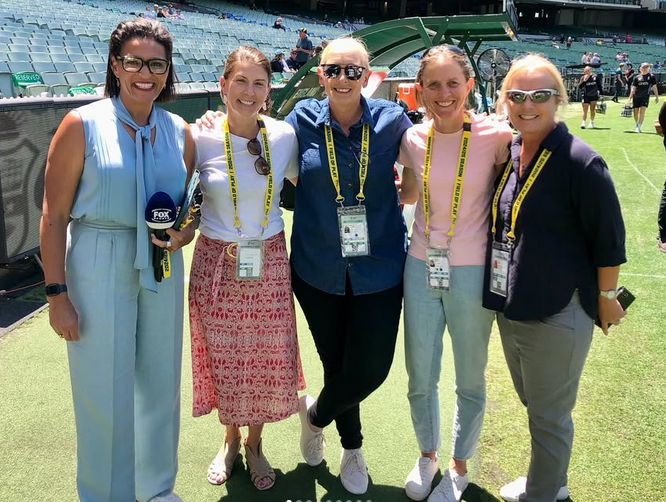 Michelle Goszko with the Fox Sports commentary team