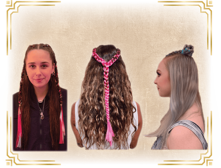 3 women with two on top braids
