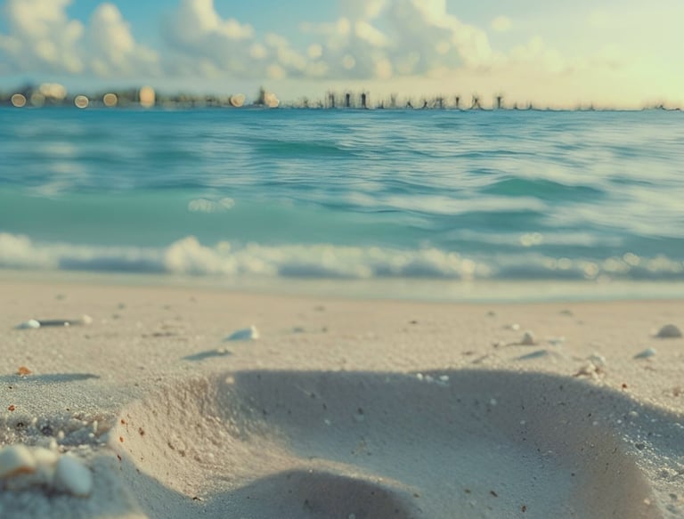 An image of a Key West Florida beach with a title for Evelyn Harper's blog
