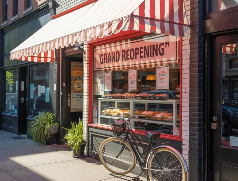 “Small business storefront in Albany, New York that recently received funding”
