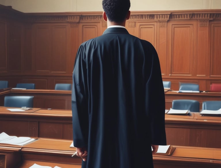 Portrait of a confident lawyer in a formal suit in his office.