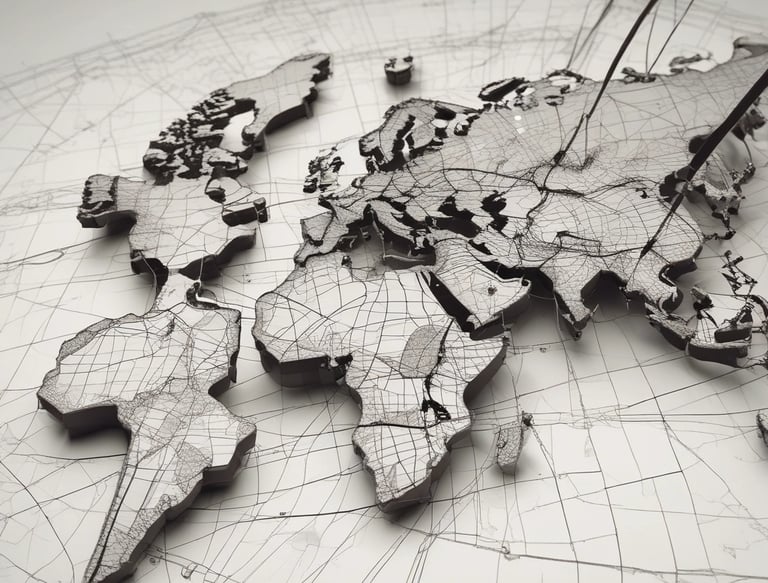 A metal grid covers a blue sign with the word 'INTERNET' written in bold, yellow letters. The grid creates a pattern of squares across the image, adding an element of confinement or security.