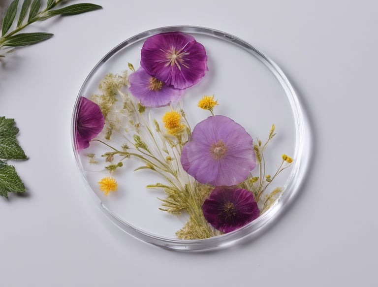 a group of blue glass ornaments on a white surface