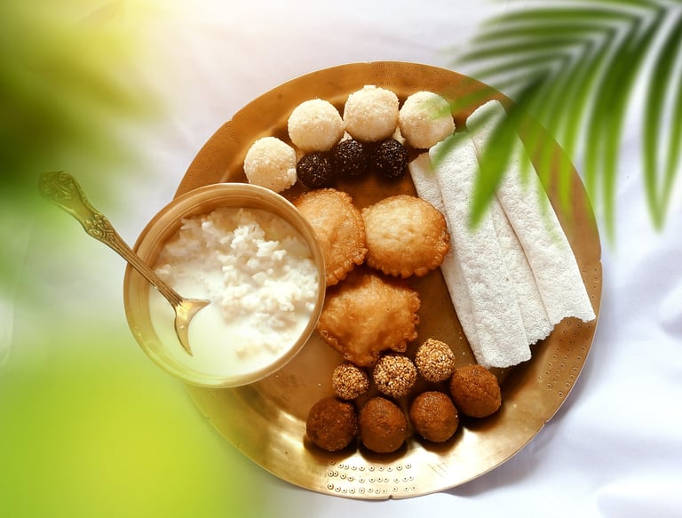 Plate of assamese food ; Buy assamese food online,buy assaemse sweets; bihu;bihu sweets