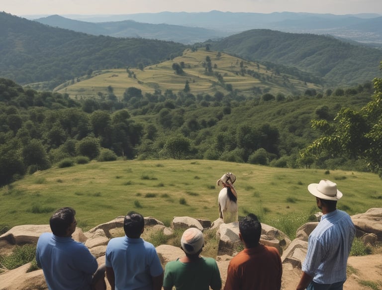 A bustling nighttime scene in an urban area, featuring a crowded street with people walking and shopping. Numerous brightly lit shops and a hotel with signage such as 'The Reverent Ganga' and 'Curry Leaf' are visible. Decorative string lights adorn the structures, enhancing the lively atmosphere.