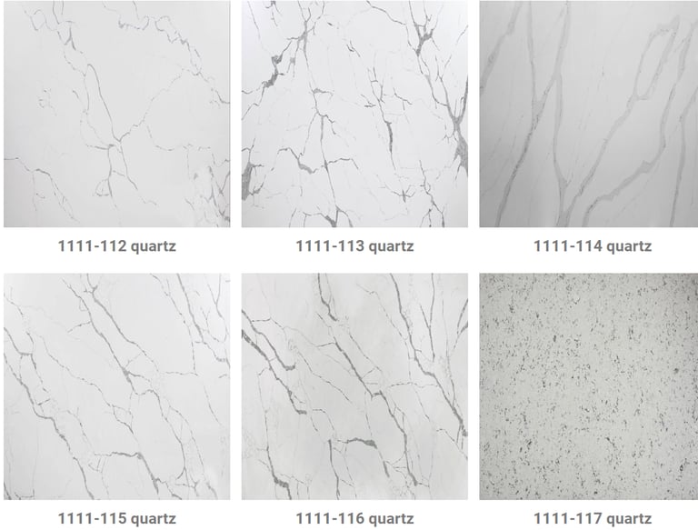 a variety of marble tiles and marble countertops