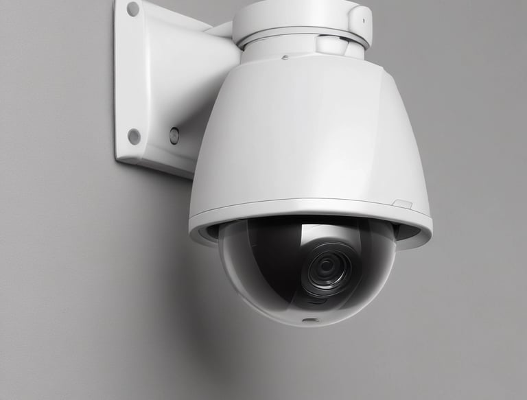 A team of professionals installing security systems.