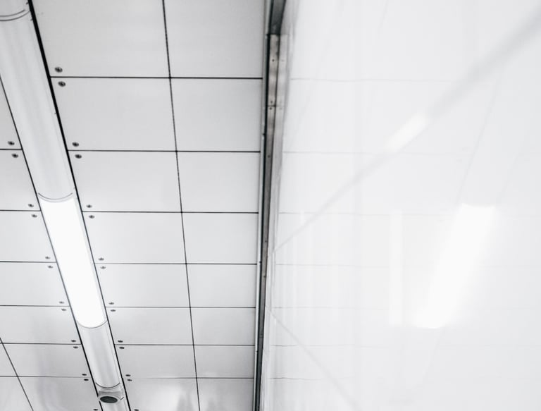 Acoustic ceiling installation.