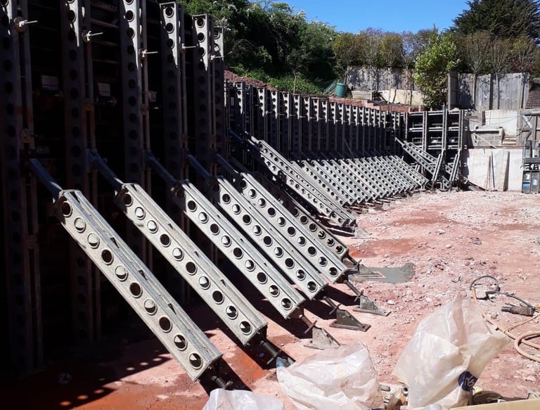 retaining wall structure, steel structure