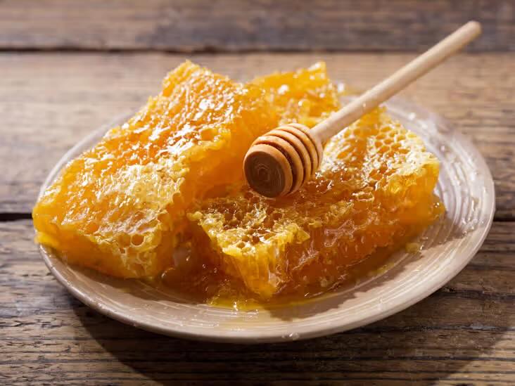 a plate of honeycomb honeycombed honeycombs