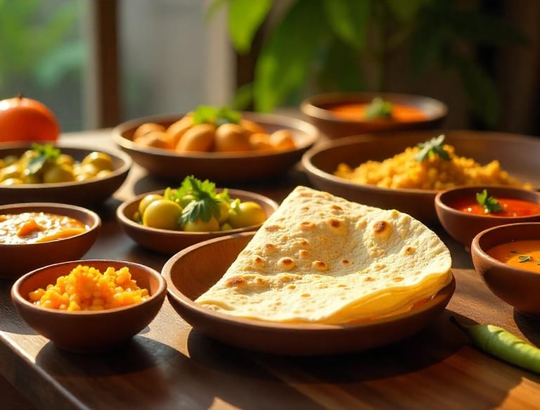 Home made authentic vegetarian meal