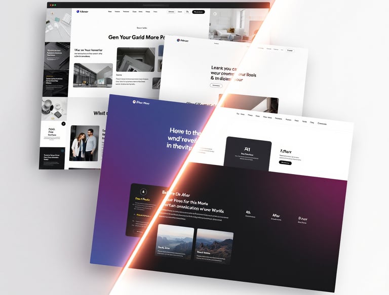 a variety of webpages displayed on a desktop