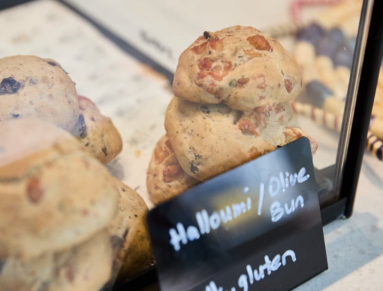 Halloumi/olive bun amsterdam