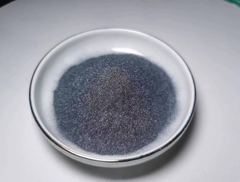 Product photos of black silicon carbide.