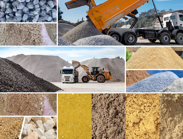 construction building material in karachi a collage of pictures of a truck and a dump truck