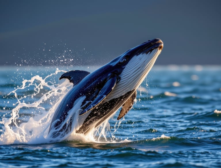 Whale jumping