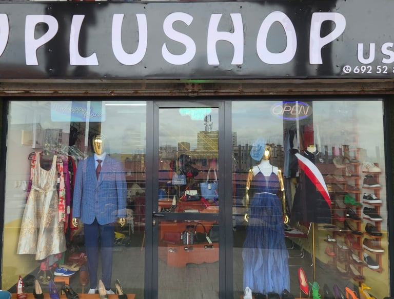 a store front door of a clothing store