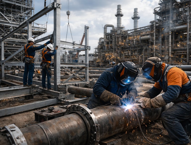 Pramoninis vamzdynų montavimas objekte