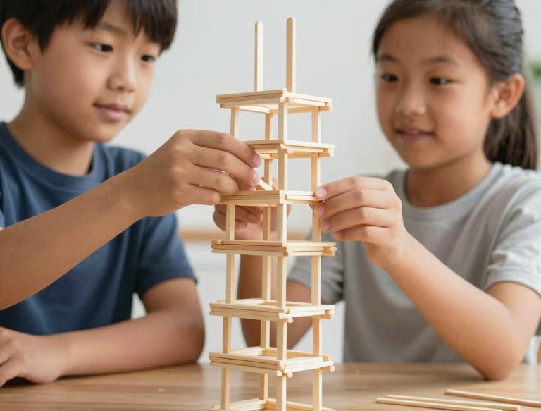 A small group of engaged students gathered around a teacher in a bright, cozy classroom.