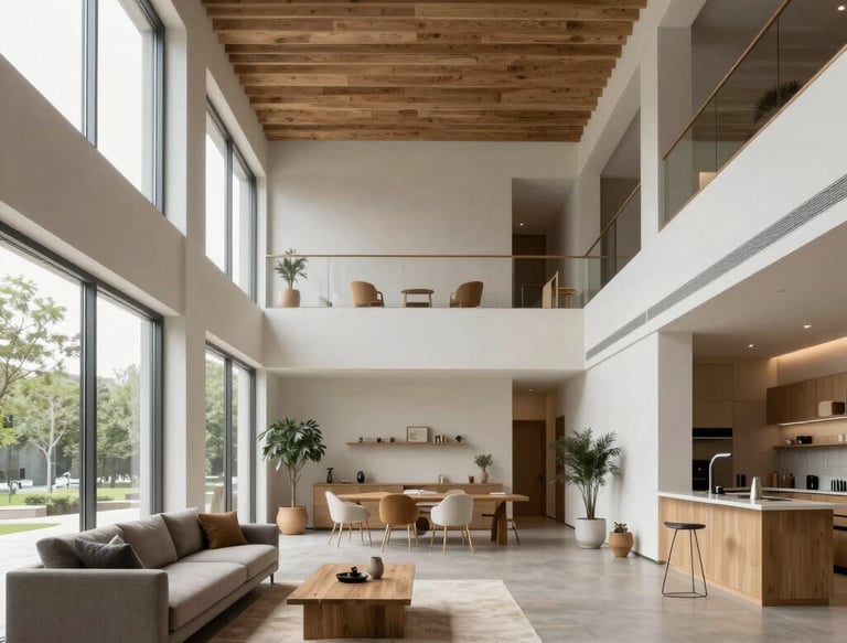 A professional interior designer discussing a project with clients in a modern Maltepe office.