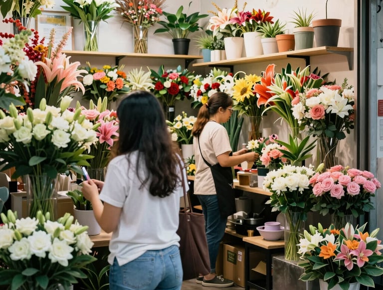 Close-up of a sleek smartphone displaying a smart assistant chat interface with futuristic blue and gold accents.