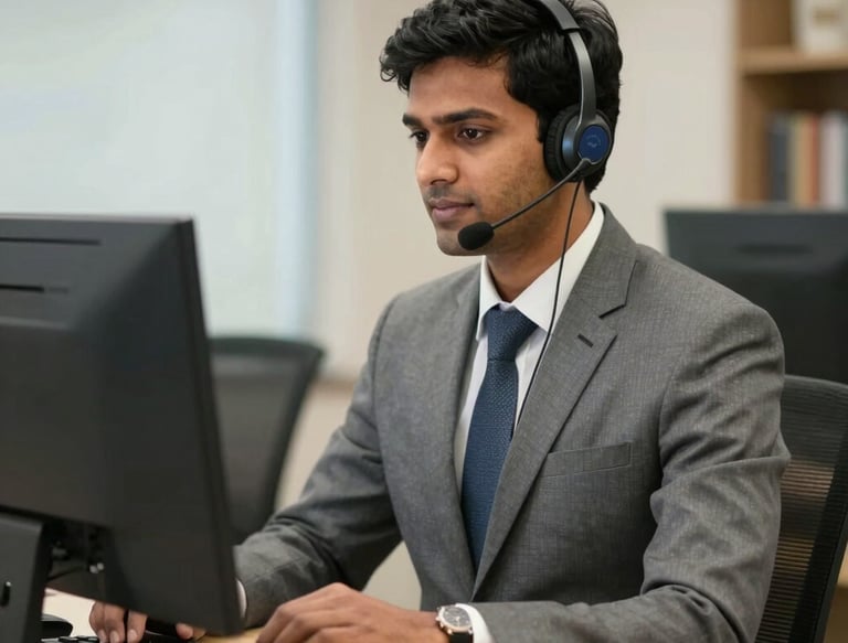 A diverse team of professionals collaborating enthusiastically around a modern workspace.