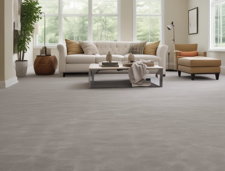 Elegant, minimalistic cleaning tools arranged on a soft beige surface with subtle green accents.