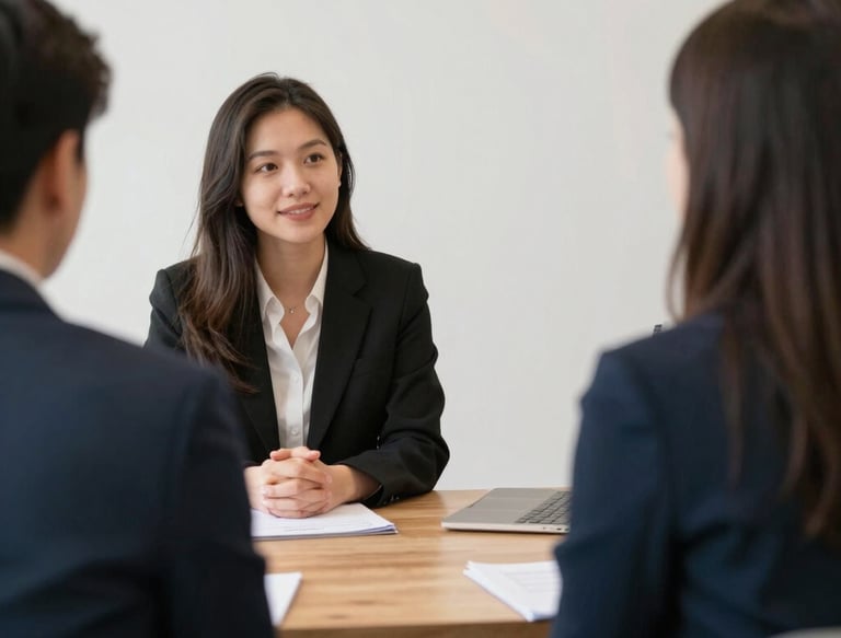 A diverse group of professionals smiling and collaborating in a bright modern office.