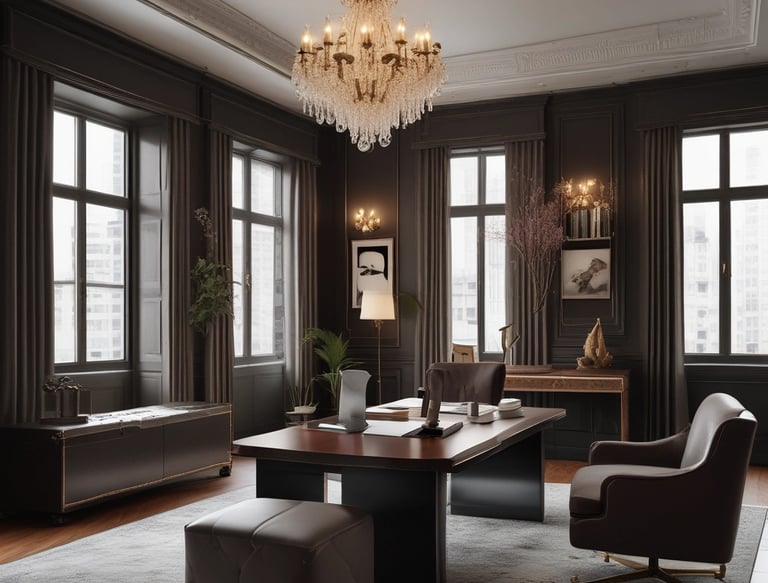 Elegant concierge assisting a traveler with personalized itinerary in a luxurious setting.