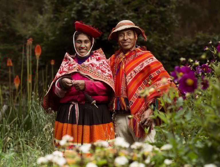 Pareja de esposos miembros de la Cooperativa Artesanal de Ollantaytambo