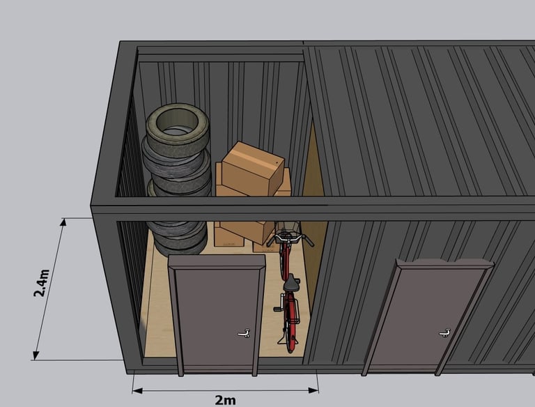 4,8 m² sandėliukas Kaune – patogus baldų ir buitinės technikos saugojimui
