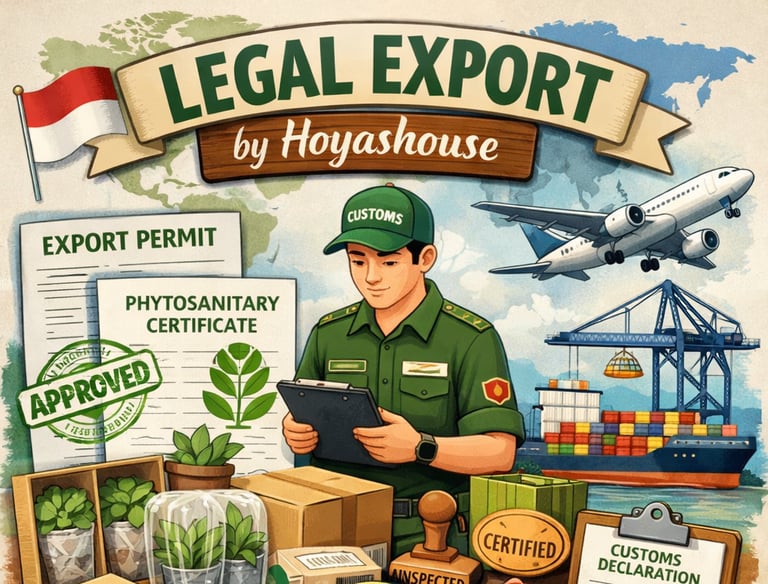 Legal export of live Hoya plants from Indonesia with phytosanitary certificates