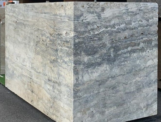 Blok kamienia, blok kamienny trawertyn włoski szary