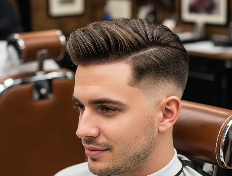 a man with a haircut and a haircut