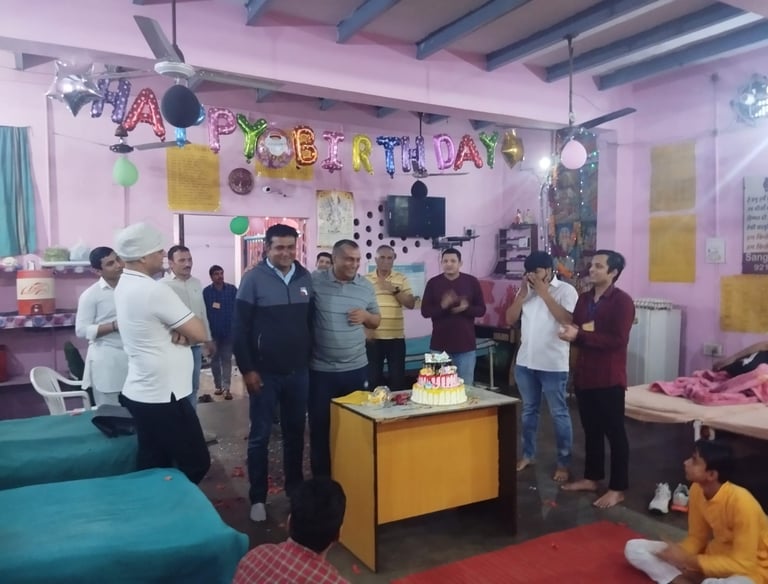 celebrating birthday of a patient