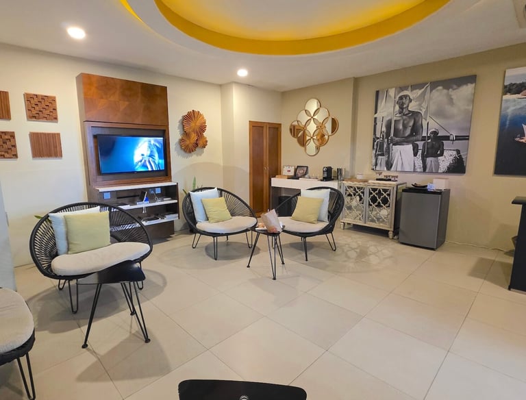 Huvafen Fushi Maldives airport lounge