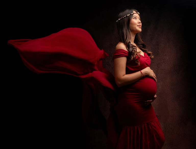 une femme enceinte lors d'une séance grossesse