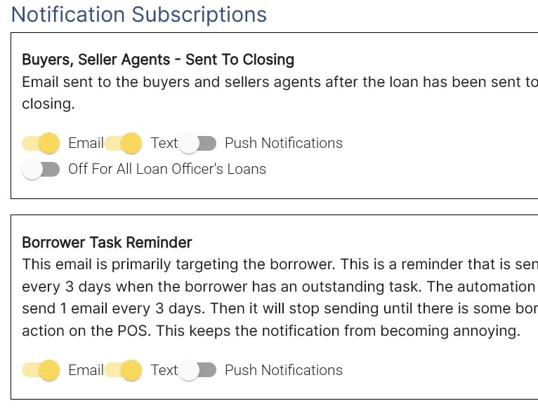 eqLend notification subscriptions