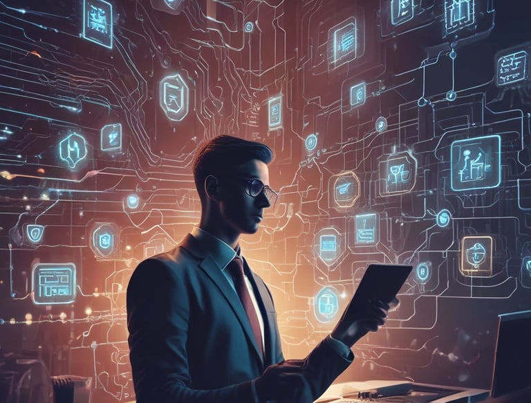 A developer coding a clean, responsive website on a laptop.