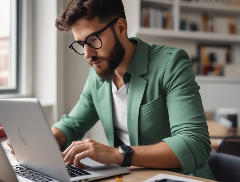 An elegant photo of a lifestyle influencer engaging with a product.