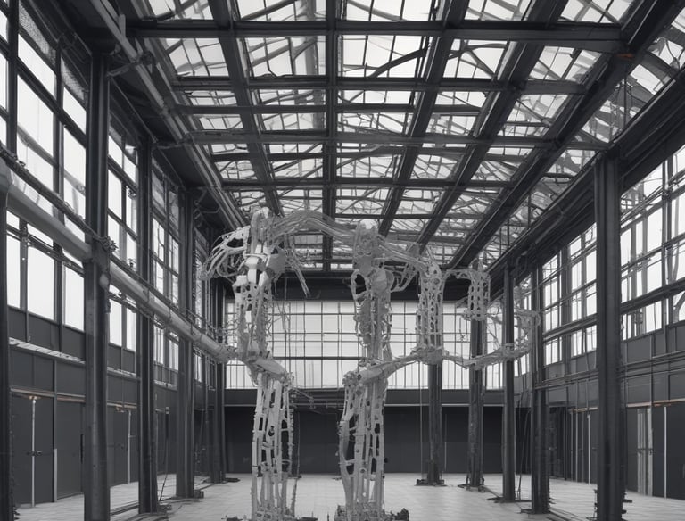 a man riding a skateboard down a street next to tall buildings
