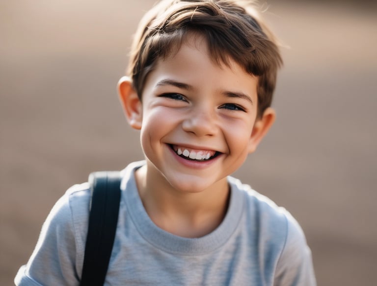 A gloved hand is holding a transparent dental aligner with a dental case in the background. The glove and case are both blue, and the aligner appears to be made of clear plastic.