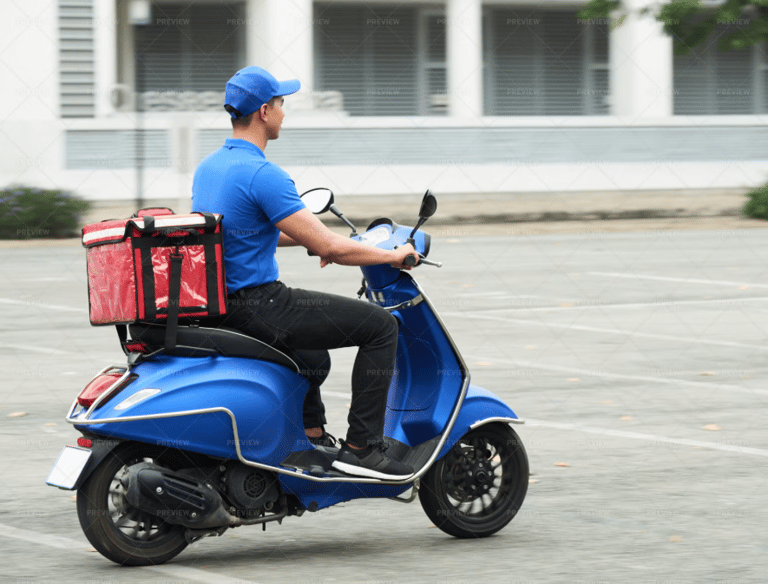 man in scooter